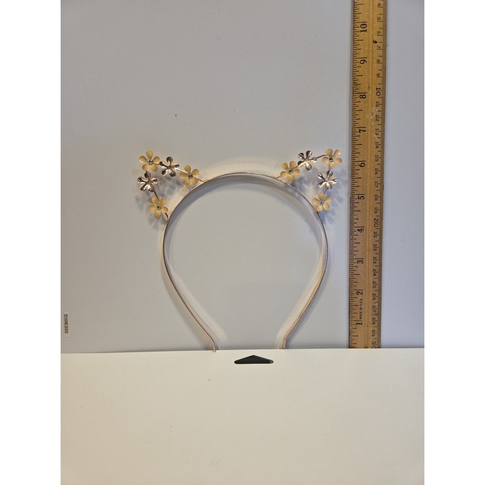Natasha Women's Gold Cat Ears‎ Pearl Headband